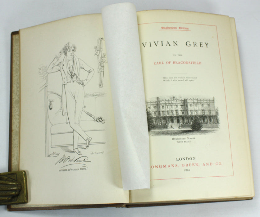 Novels and Tales by the Earl of Beaconsfield. 8 volumes, 1881. Hughenden Edition