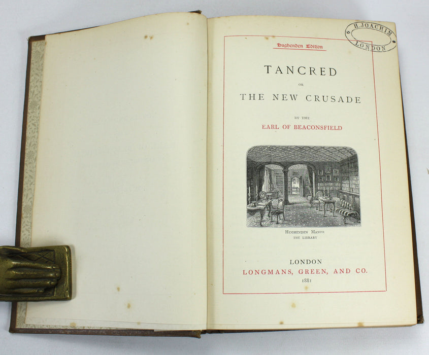 Novels and Tales by the Earl of Beaconsfield. 8 volumes, 1881. Hughenden Edition