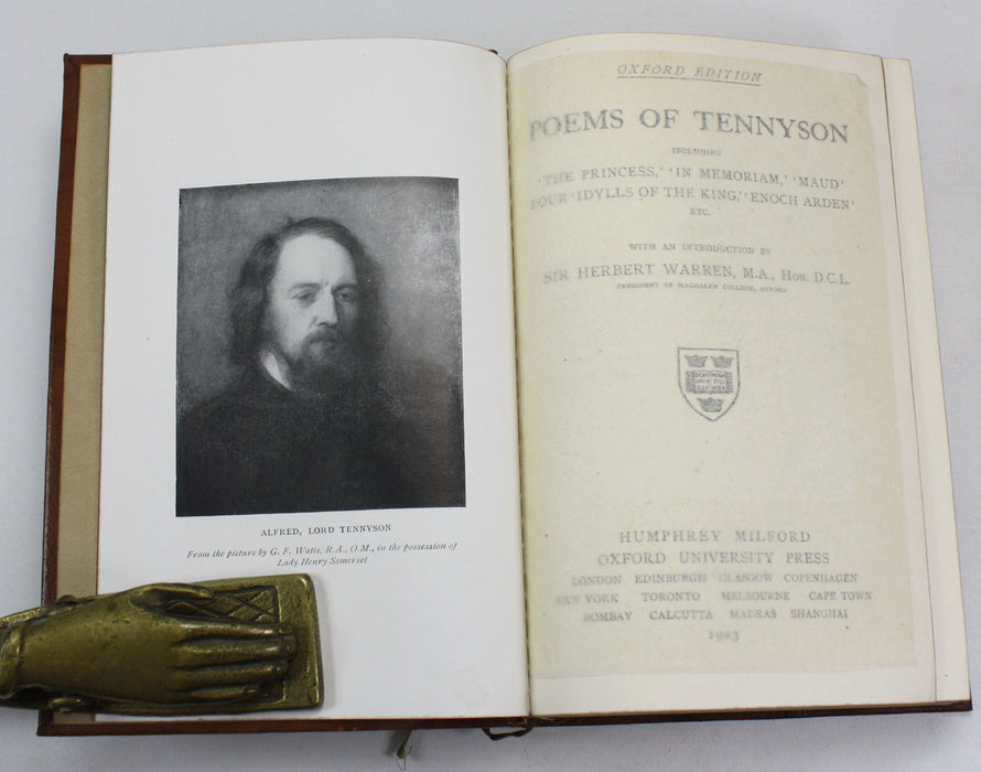Oxford Edition; Poems Of Tennyson, Sir Herbert Warren, 1923