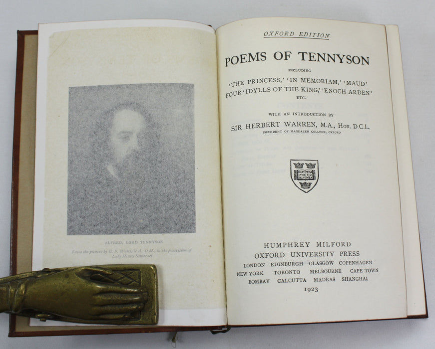 Oxford Edition; Poems Of Tennyson, Sir Herbert Warren, 1923