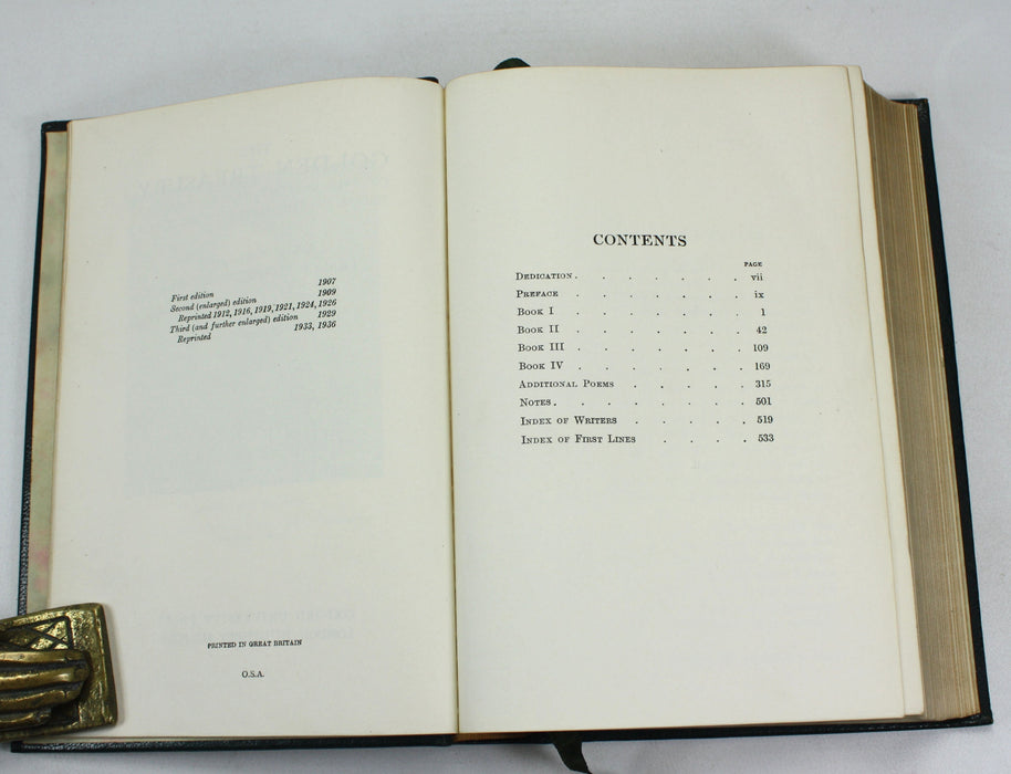 Oxford Edition; The Golden Treasury; Francis Turner Palgrave, 1936