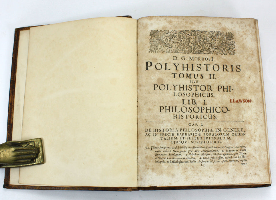 Polyhistor Literarius Philosophicus et Practicus, Danielis Georg Morhof, 1714