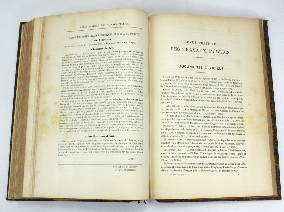 Portefeuille De La Societe des Conducteurs, Controleurs et Commis; Revue Pratique des Travaux Publics, 1894-1895