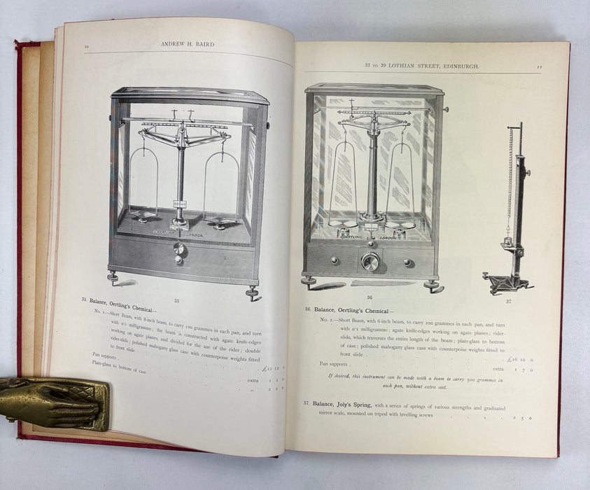 Priced Catalogue of Chemical and Physical Apparatus and Pure & Commercial Chemicals, Manufactured and Sold by Andrew H. Baird, Edinburgh, c. 1910