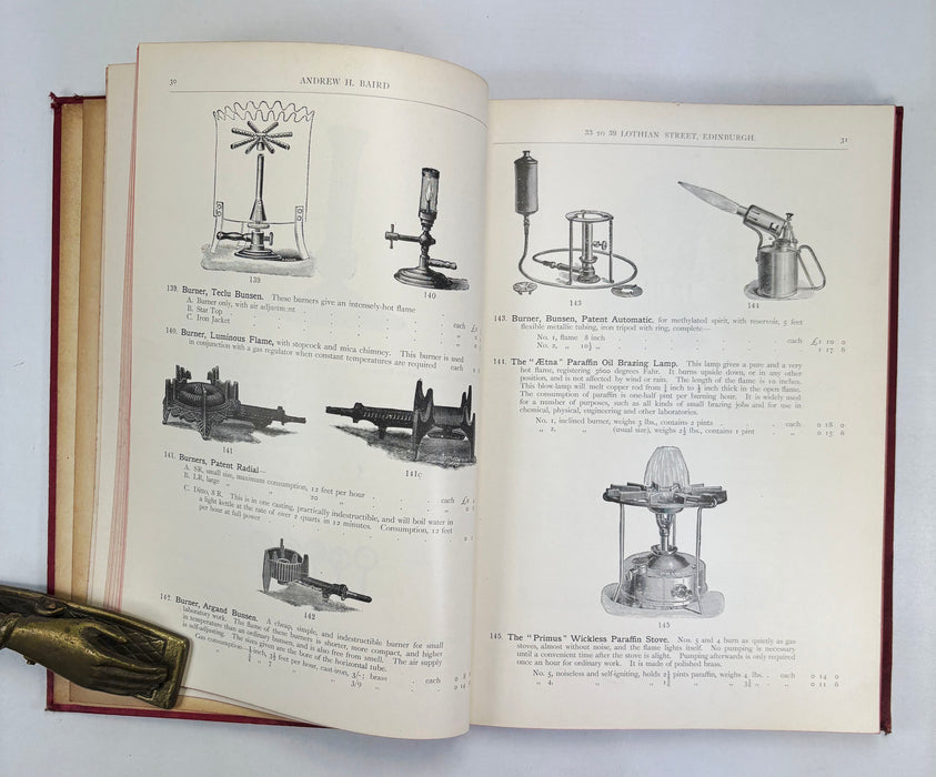 Priced Catalogue of Chemical and Physical Apparatus and Pure & Commercial Chemicals, Manufactured and Sold by Andrew H. Baird, Edinburgh, c. 1910