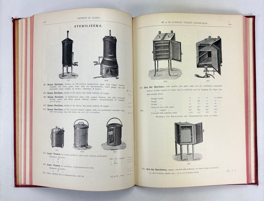 Priced Catalogue of Chemical and Physical Apparatus and Pure & Commercial Chemicals, Manufactured and Sold by Andrew H. Baird, Edinburgh, c. 1910
