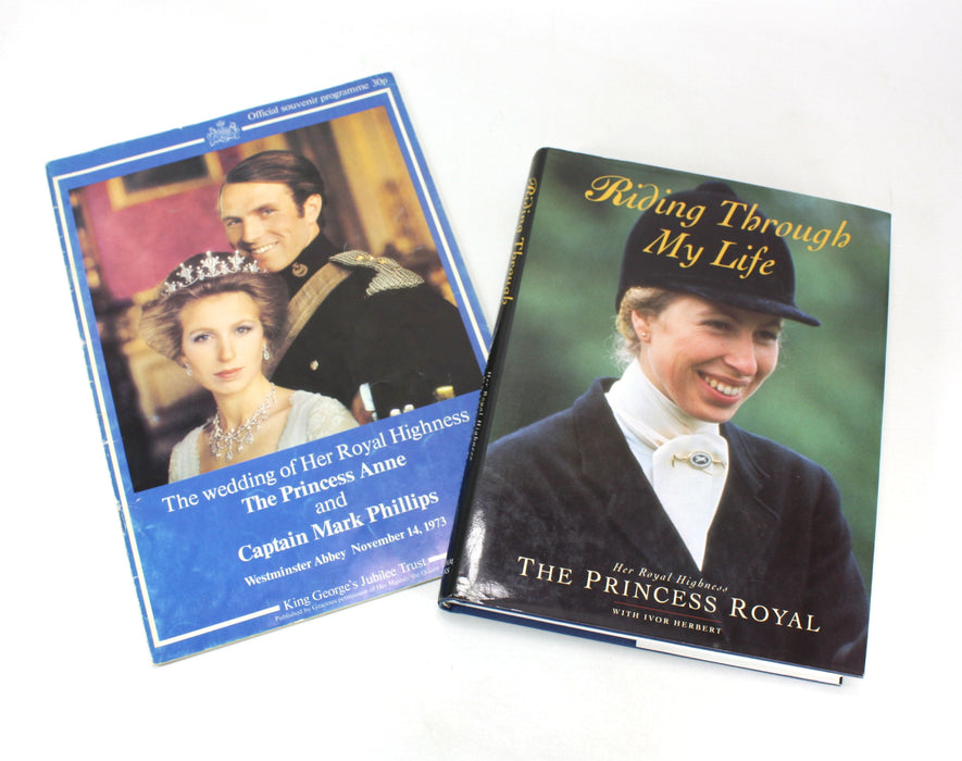 Princess Anne; Royal Wedding Programme from 1973, and Riding Through My Life, 1991