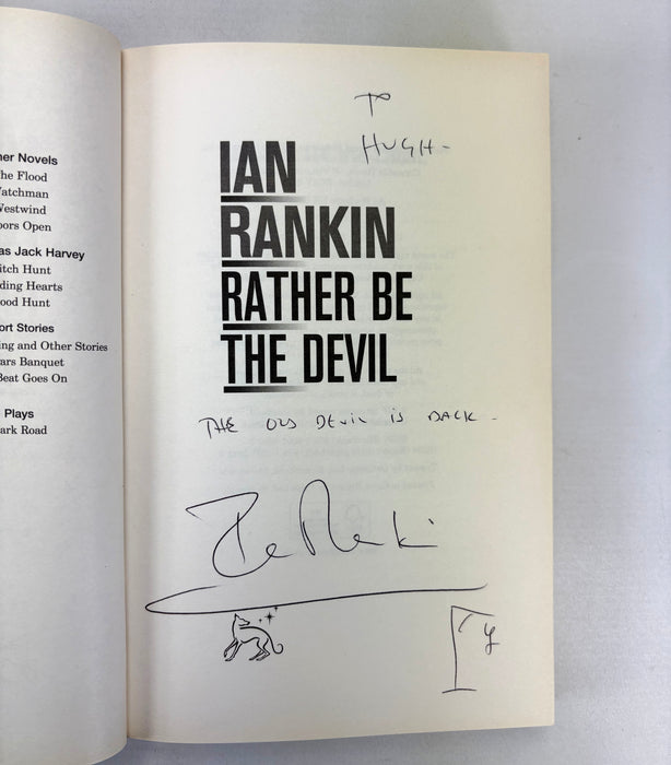 Rather Be The Devil, Ian Rankin, 2016, Signed, Lined and Doodled