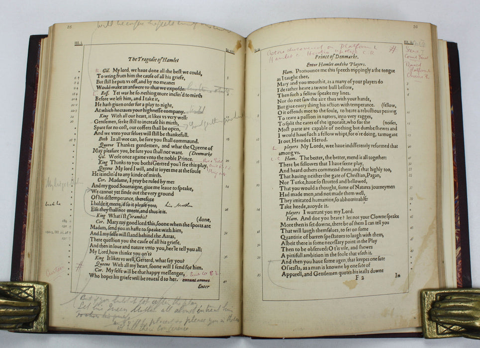 Shakspere's Hamlet, the First Quarto, 1603, A Facsimile in Photo-Lithography by William Griggs, Frederick J. Furnivall, c. 1881. House of Lords Library copy with theatre production notation