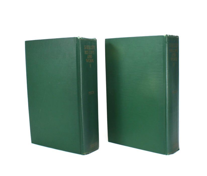 Shelley His Life and Work, Walter Edwin Peck, 1927, 2 Vols