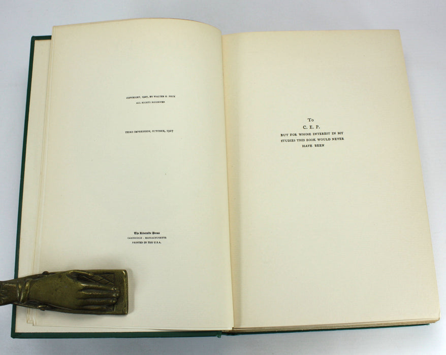 Shelley His Life and Work, Walter Edwin Peck, 1927, 2 Vols