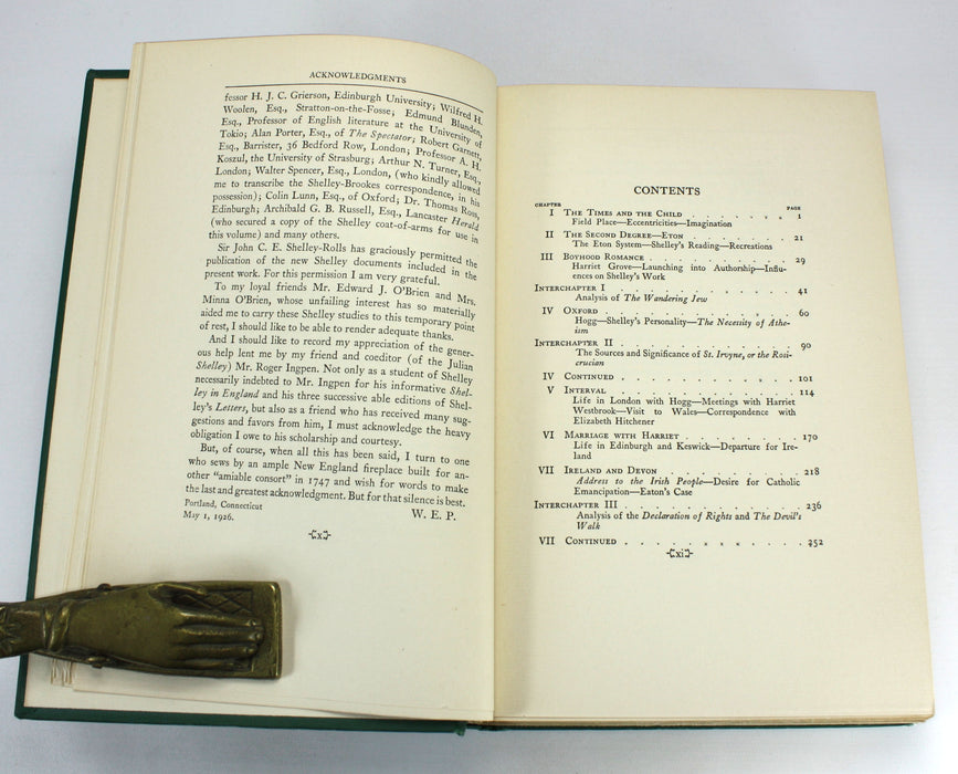 Shelley His Life and Work, Walter Edwin Peck, 1927, 2 Vols