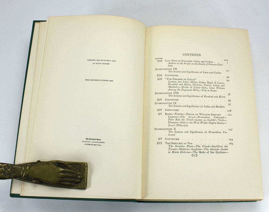 Shelley His Life and Work, Walter Edwin Peck, 1927, 2 Vols