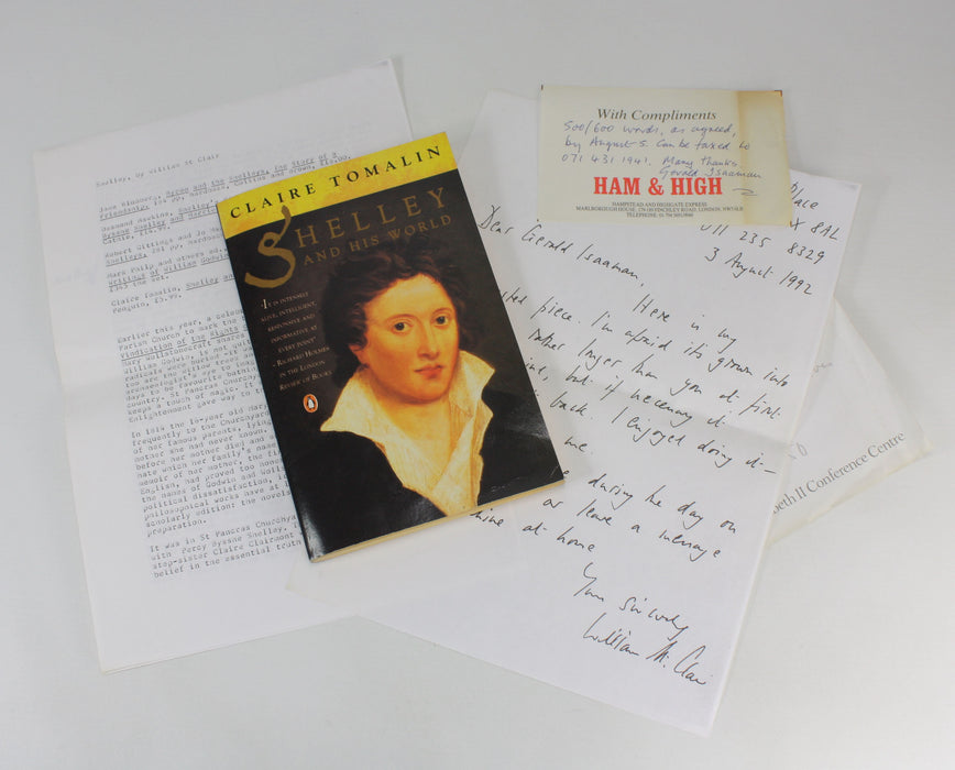 Shelley and His World, Claire Tomalin, 1992