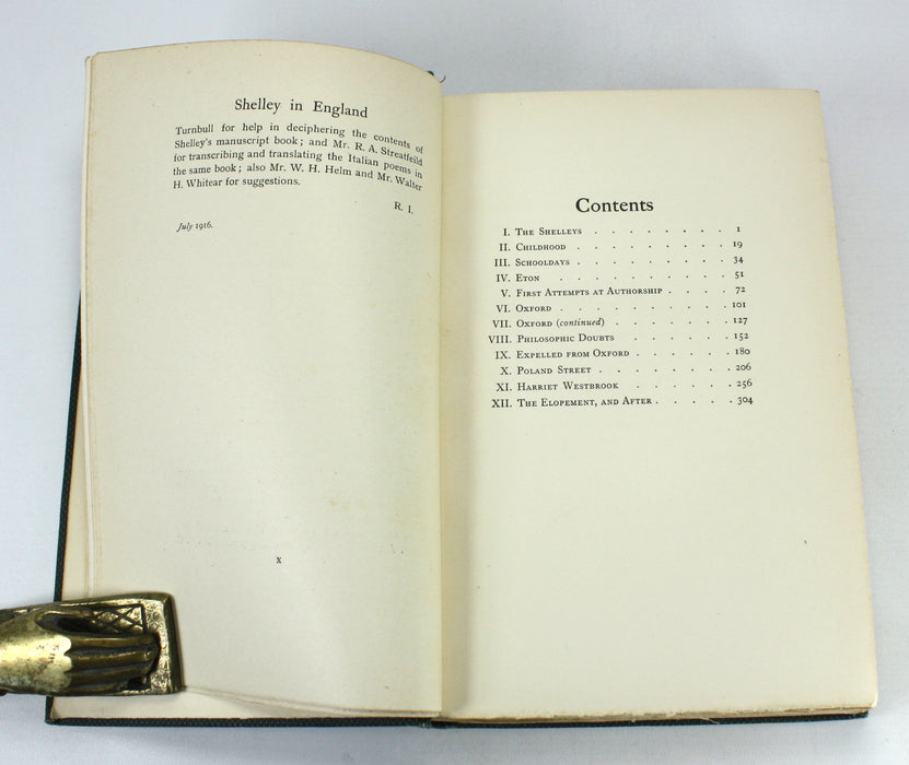 Shelley in England; New Facts and Letters from the Shelley-Whitton Papers, Roger Ingpen, 1917