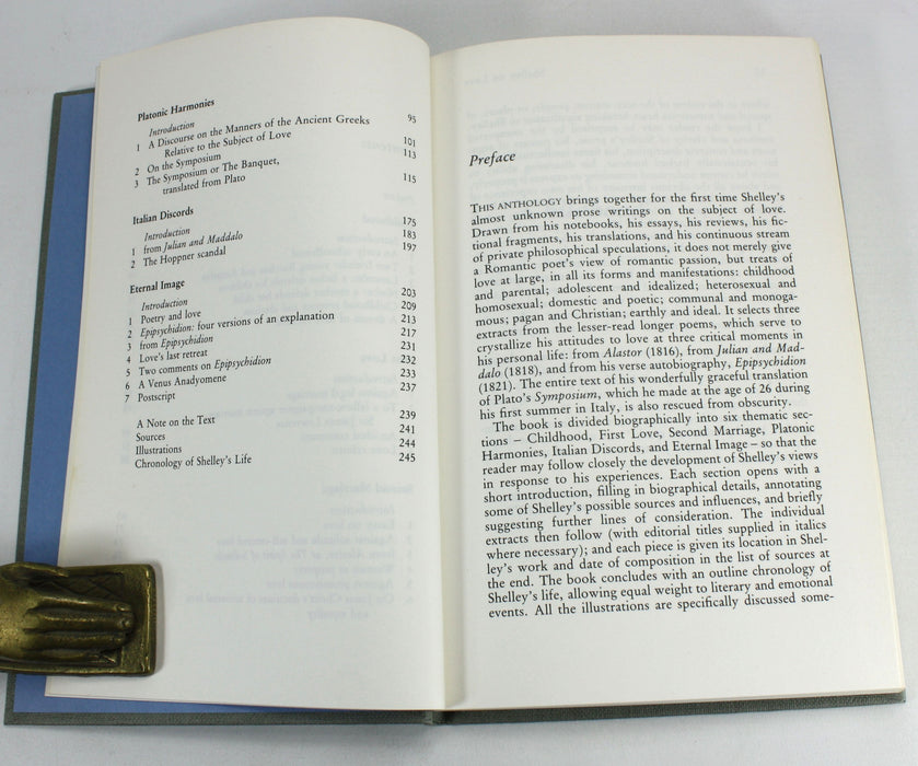Shelley on Love; An Anthology, Richard Holmes, 1980, signed with letter