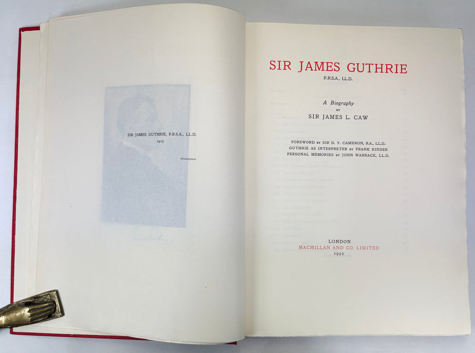 Sir James Guthrie; A Biography, Sir James L. Caw, 1932, Fine copy in Original Presentation Box