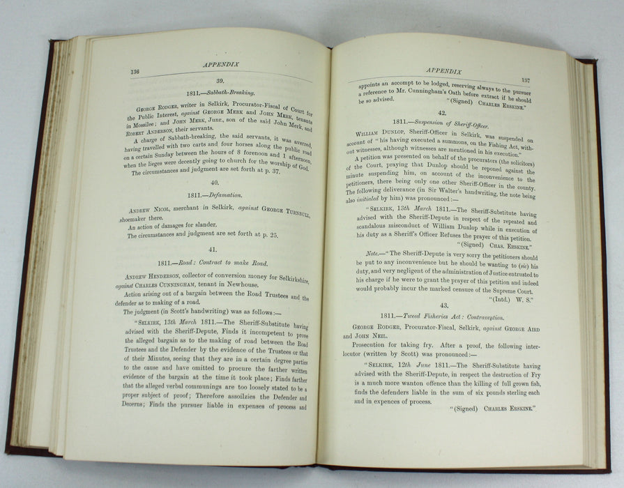 Sir Walter Scott As A Judge; His Decisions in the Sheriff Court of Selkirk, John Chisholm, 1918