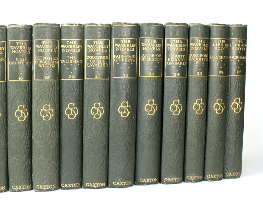 Sir Walter Scott; The Waverley Novels, The Melrose edition, Caxton Publishing, 27 Volumes complete, c. 1910