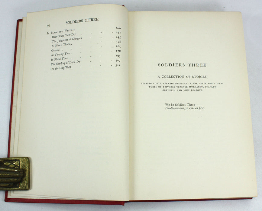 Soldiers Three; The Story of The Gadsbys in Black and White, Rudyard Kipling, 1899