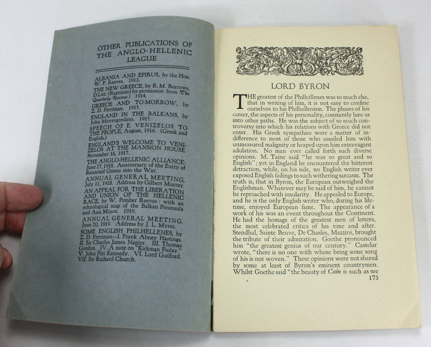 Some English Philhellenes, Z.D. Ferriman, The Anglo-Hellenic League, 1917-1920. 8 Volume Set.