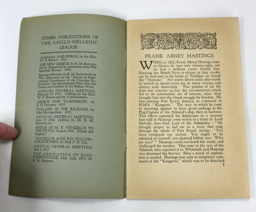 Some English Philhellenes, Z.D. Ferriman, The Anglo-Hellenic League, 1917-1920. 8 Volume Set.