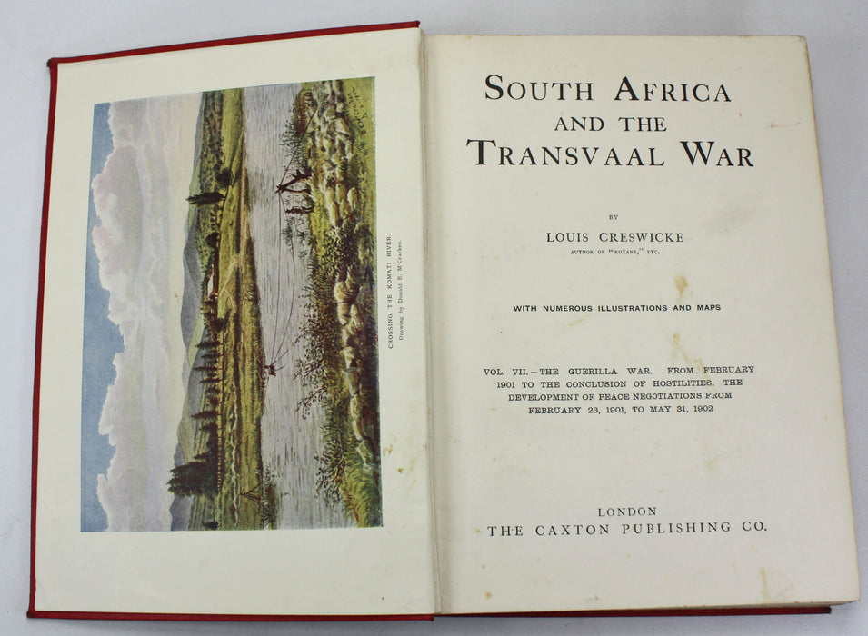 South Africa and The Transvaal War, Louis Creswicke, 7 Volumes, Caxton, c. 1900