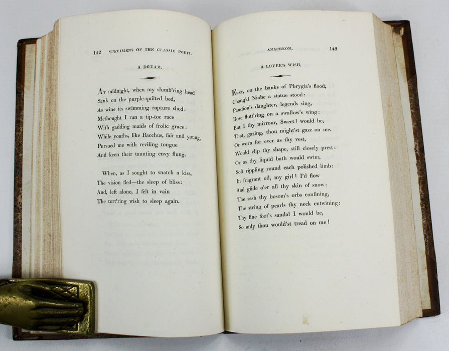 Specimens of the Classic Poets in a Chronological Series from Homer to Tryphiodorus, Charles Abraham Elton, 2 Vols, 1814