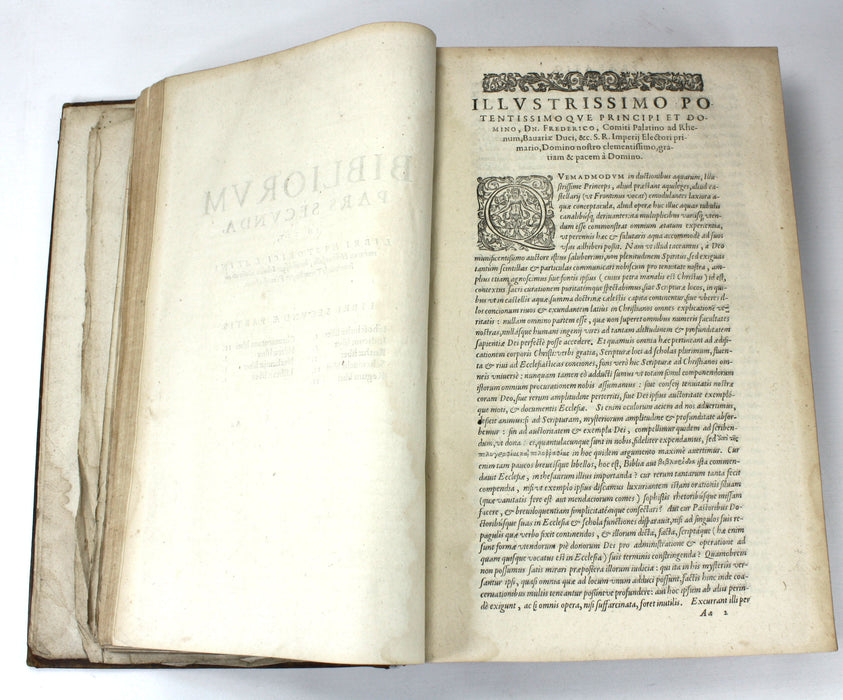 Testamenti Veteris Biblia Sacra, Genevae, Matthaei Berjon, 1617. Early Bible from Geneva, in Latin.