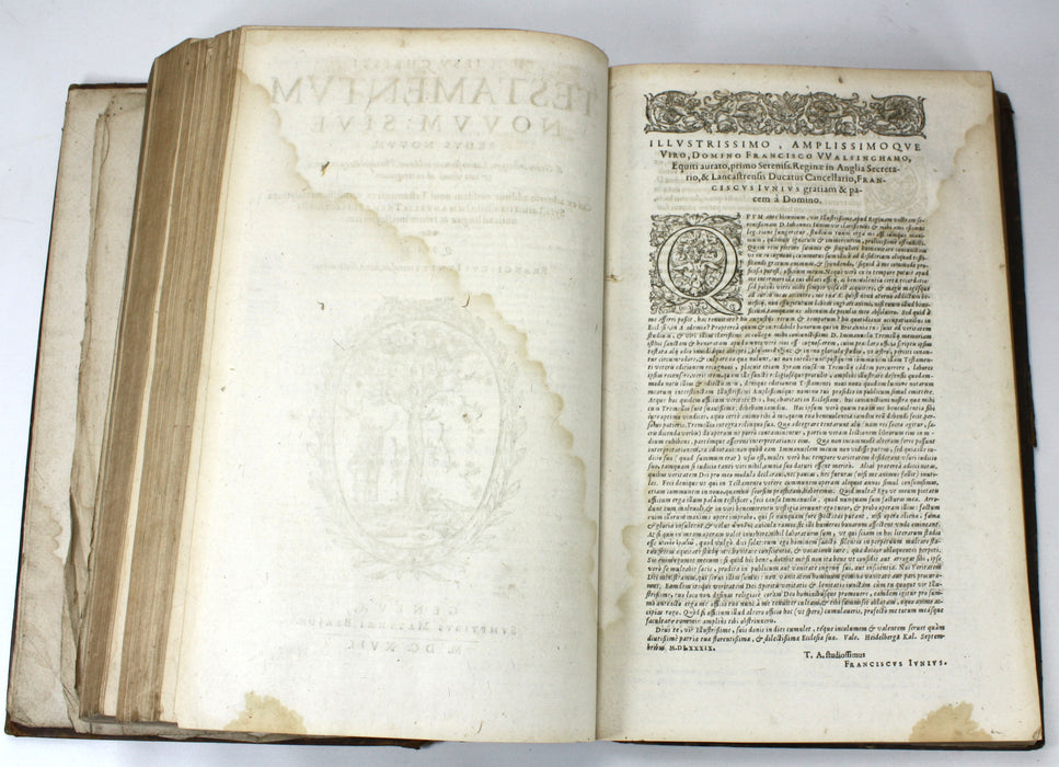 Testamenti Veteris Biblia Sacra, Genevae, Matthaei Berjon, 1617. Early Bible from Geneva, in Latin.