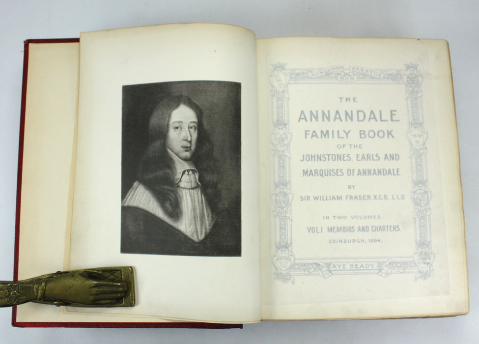 The Annandale Family Book of the Johnstones, Earls and Marquises of Annandale, Sir William Fraser, 1894, Inscribed by Patrick Annandale