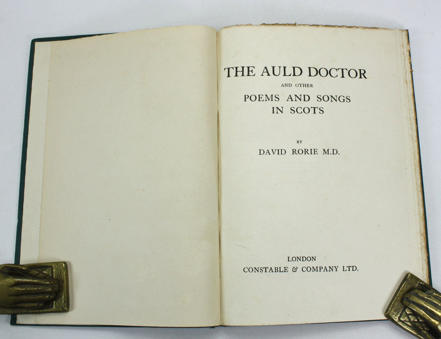 The Auld Doctor and Other Poems and Songs in Scots, David Rorie M.D., 1921