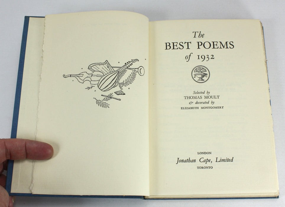 The Best Poems of 1932, Selected by Thomas Moult & Decorated by Elizabeth Montgomery; Signed by W.H. Davies
