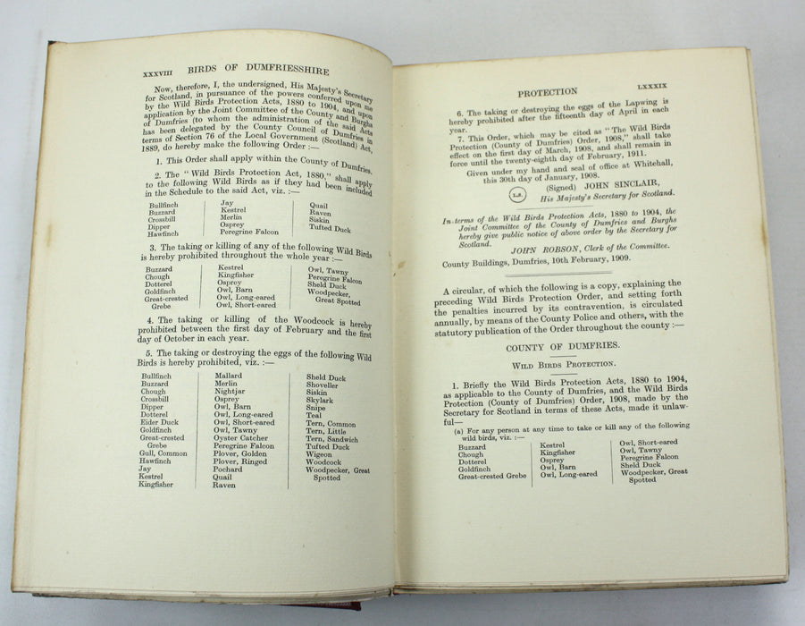The Birds of Dumfriesshire, Hugh S. Gladstone, Numbered Limited Edition, 1910