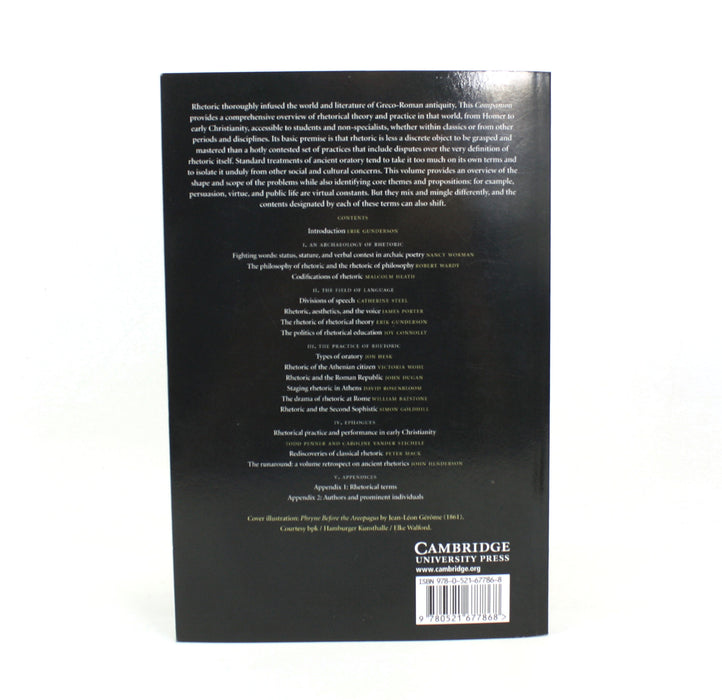 The Cambridge Companion to Ancient Rhetoric, Erik Gunderson, 2009. William St Clair's copy.