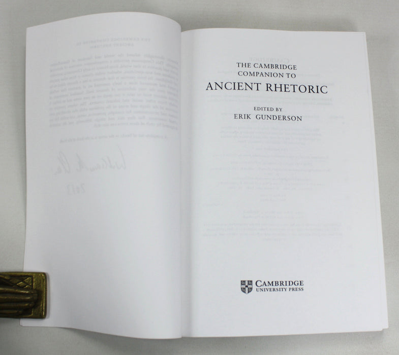 The Cambridge Companion to Ancient Rhetoric, Erik Gunderson, 2009. William St Clair's copy.