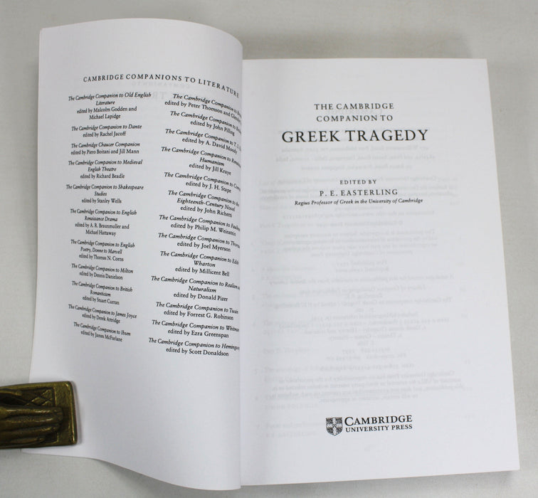 The Cambridge Companion to Greek Tragedy, P.E. Easterling, 2001. William St Clair's copy.