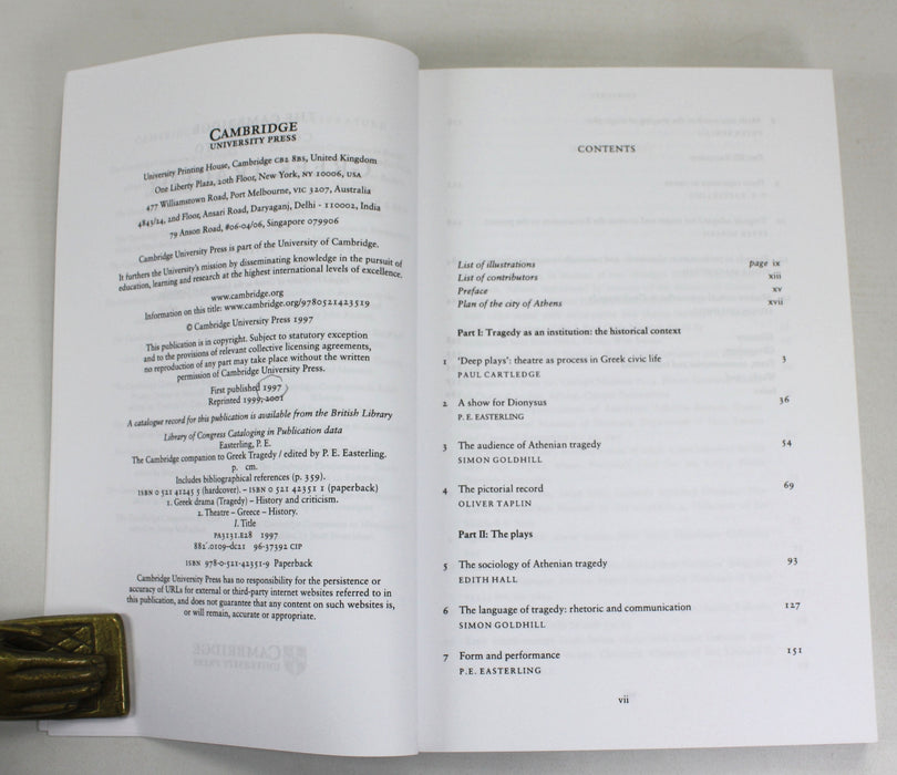 The Cambridge Companion to Greek Tragedy, P.E. Easterling, 2001. William St Clair's copy.