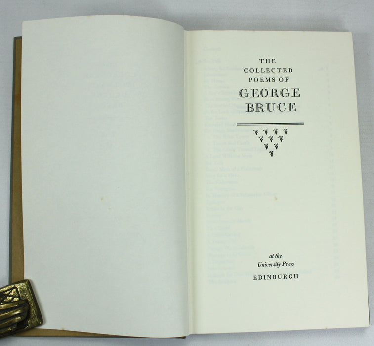The Collected Poems of George Bruce, 1971, Signed Presentation copy from the poet to sculptor, Pilkington Jackson