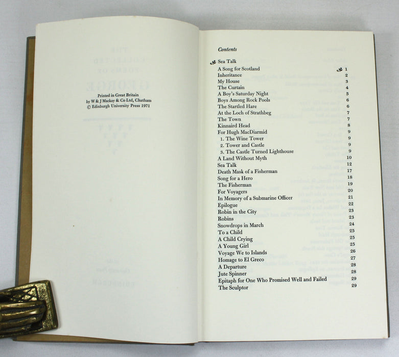 The Collected Poems of George Bruce, 1971, Signed Presentation copy from the poet to sculptor, Pilkington Jackson