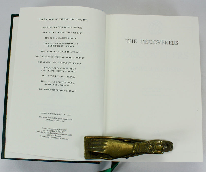 The Discoverers; A History of Man's Search to Know His World and Himself, Daniel J. Boorstin, Gryphon Editions 1990