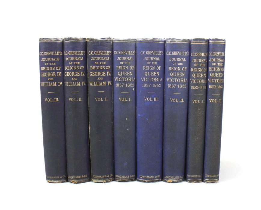 The Greville Memoirs; A Journal of the Reigns of King George IV, King William IV and Queen Victoria, 3 Parts in 8 Volumes, Charles C.F. Greville, 1875-1887