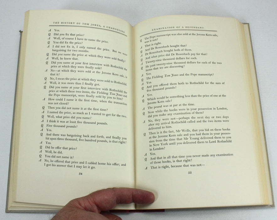 The History of Tom Jones, A Changeling, Lord Rothschild, 1951 Presentation copy to William St Clair