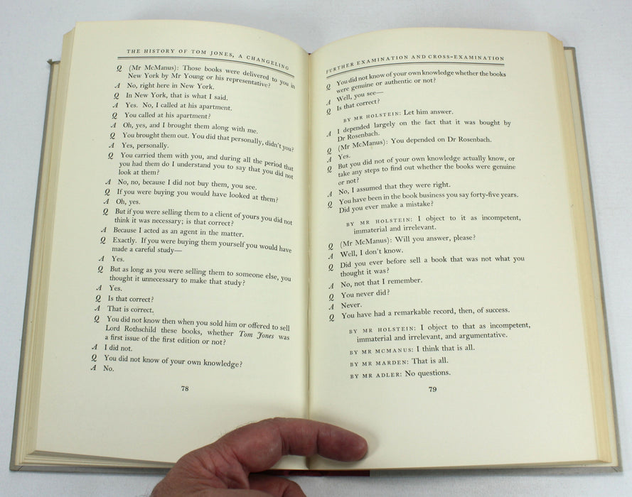 The History of Tom Jones, A Changeling, Lord Rothschild, 1951 Presentation copy to William St Clair