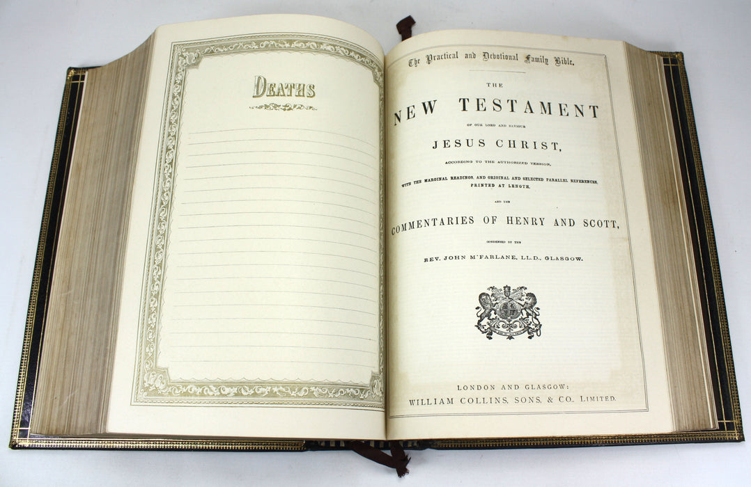The Holy Bible, Containing The Old and New Testaments, and the Commentaries of Henry and Scott, Rev. John McFarlane, c. 1880