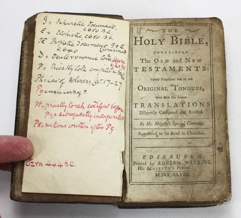 The Holy Bible, Containing the Old and New Testaments, Edinburgh, 1748