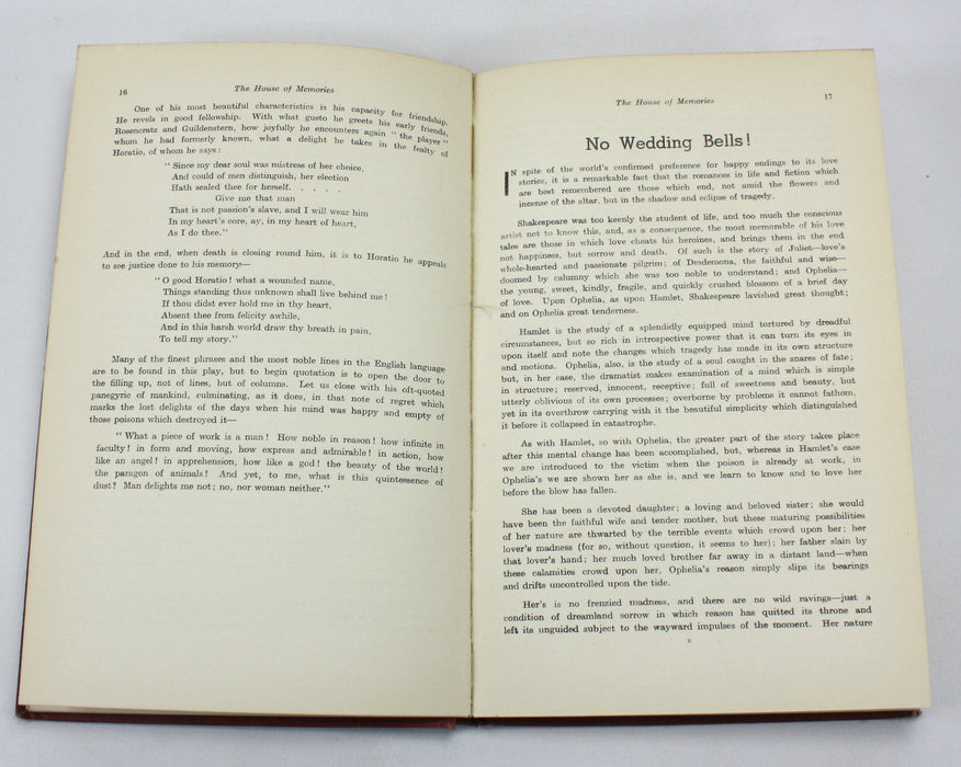 The House of Memories, Robert Murray, author inscribed, 1944