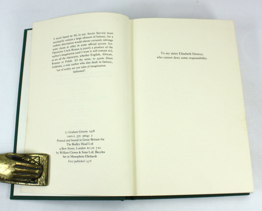 The Human Factor, Graham Greene, Bodley Head, 1978