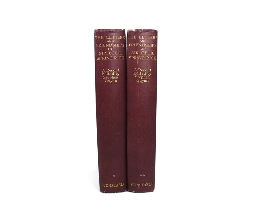The Letters and Friendships of Sir Cecil Spring Rice, Stephen Gwynn, 1929, 2 Vols complete
