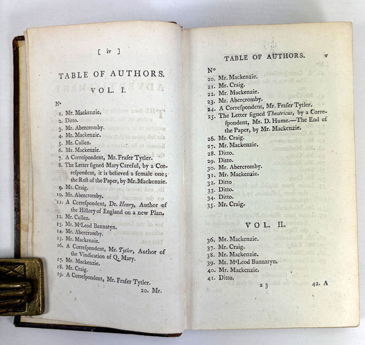The Lounger. A Periodical Paper, Published at Edinburgh in the Years 1785 and 1786, by the Authors of the Mirror, 1794, 2 Vols.